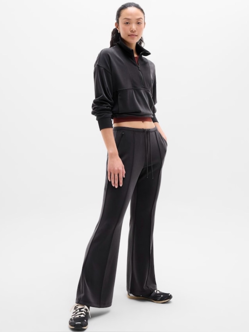 NWT Athleta Seasoft Black Pintuck Pant Sz M/P